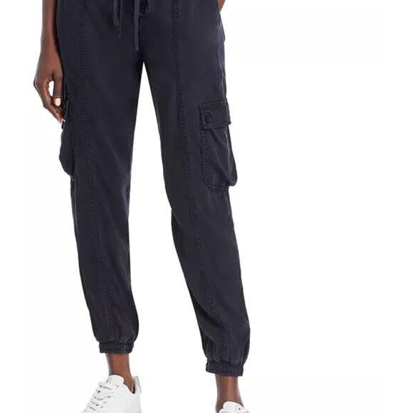BELLA DAHL Cropped Cargo Track Pants / Black / Small - Picture 3 of 5
